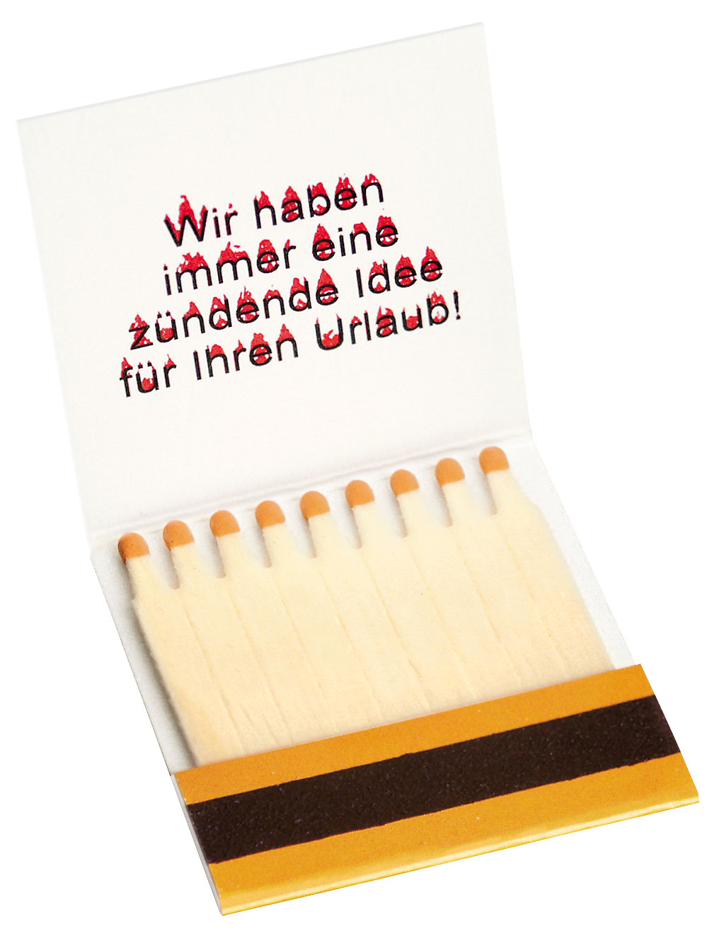 Werbezündhölzer, Briefchen 45x50mm Inhalt 1x9 Streichhölzer