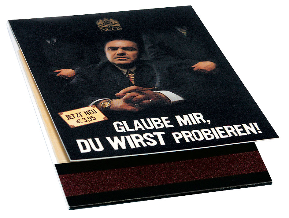 Werbezündhölzer, Briefchen 75x97mm Inhalt 10 lange Streichhölzer