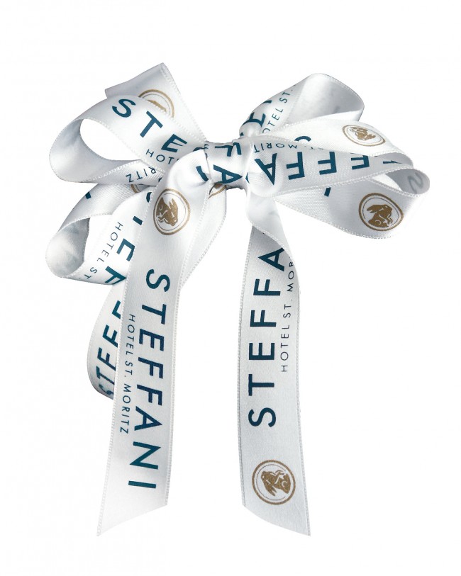 Geschenkband mit Siebdruck Doppelsatin 1-farbig bedruckt